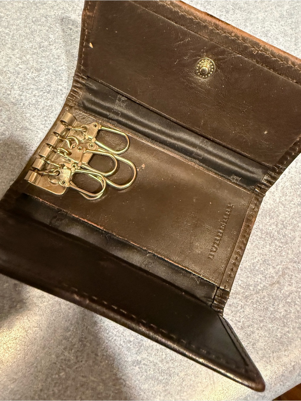 Burberry Nova Check Vintage Key Holder Leather with Embossed Logo with COA - Picture 3 of 11